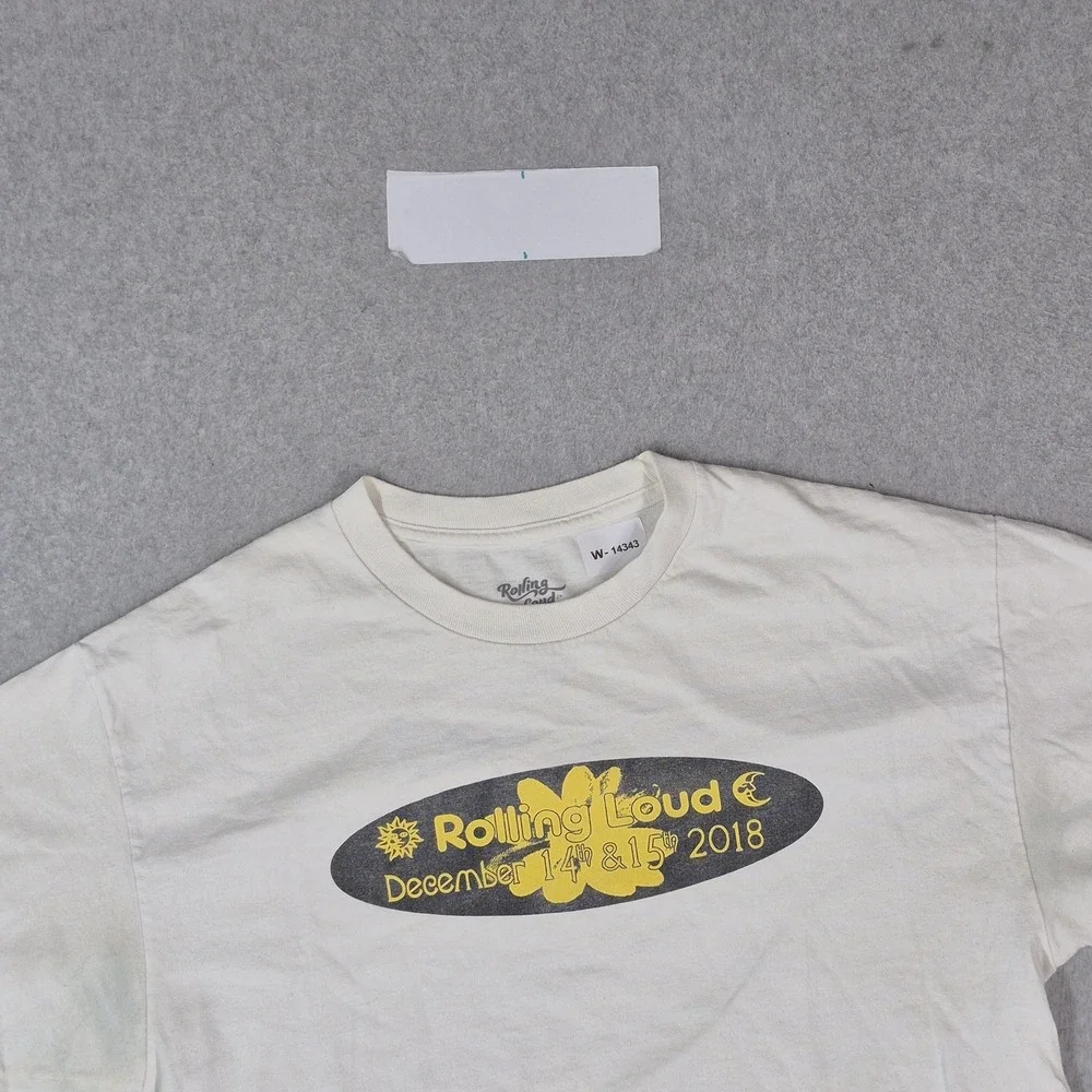 Rolling Loud Men Shirt L White Hip Hop Music Festival Poster Concert Tee READ